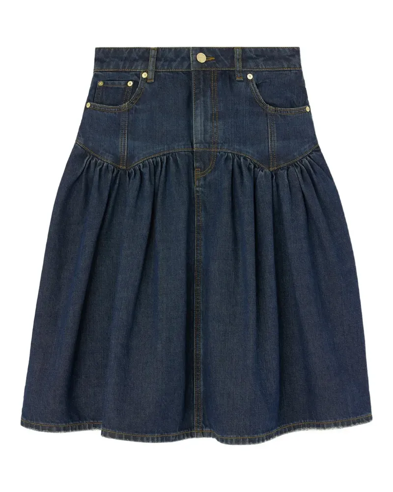 Ganni Rock aus strukturiertem Denim - Blau Blau