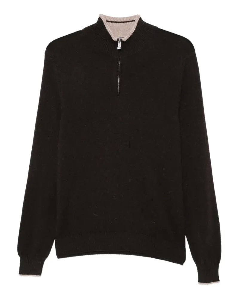 Fedeli Pullover mit kurzem Reißverschluss - Braun Braun