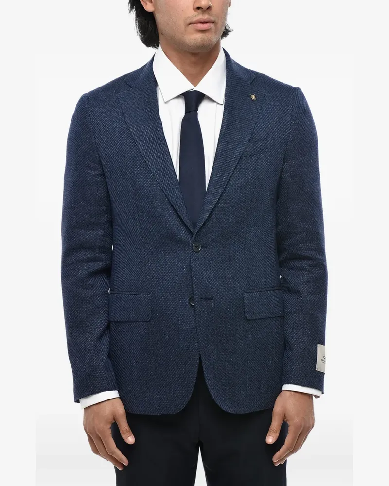 Corneliani single-breasted flap-pocket blazer - Blau Blau