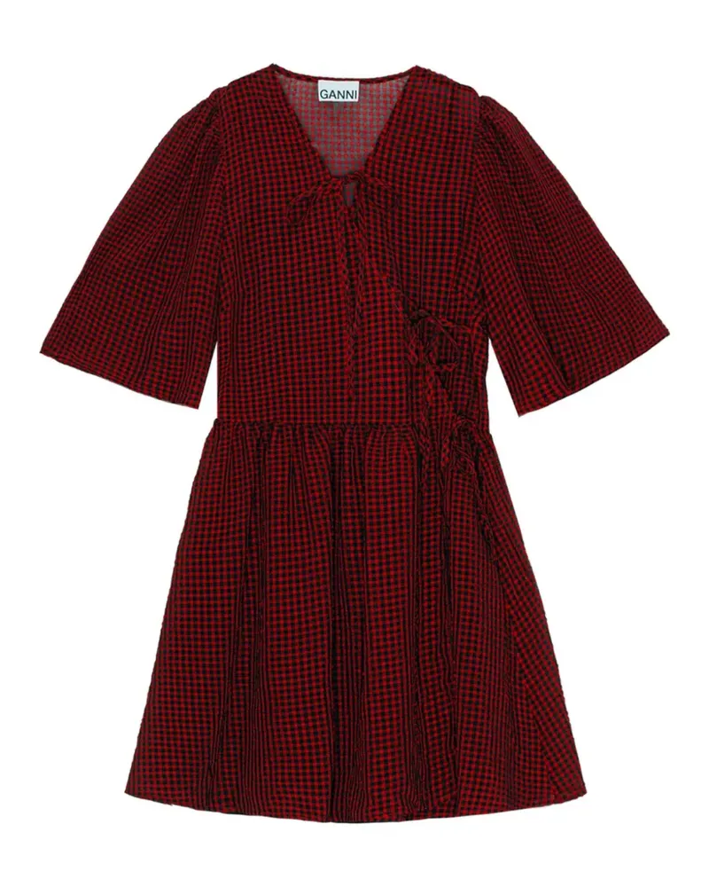 Ganni Minikleid mit Vichy-Karo - Rot Rot