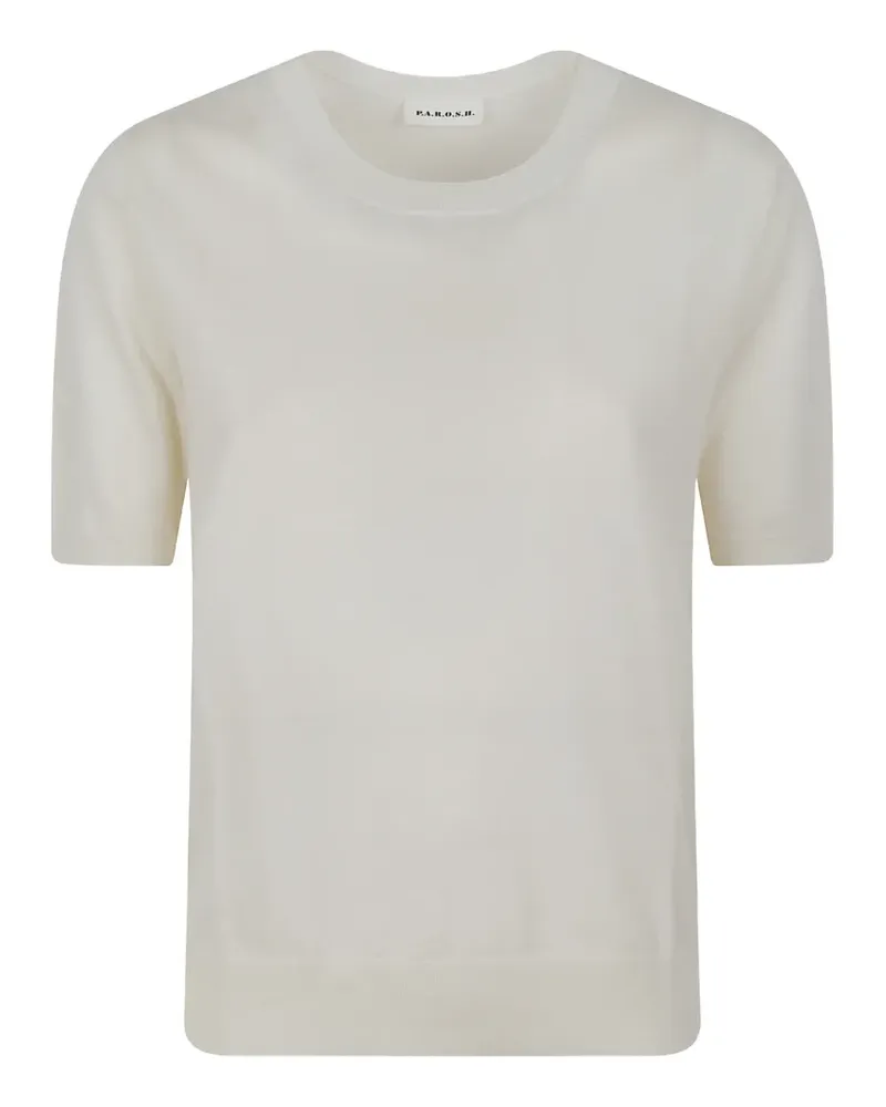 P.A.R.O.S.H. Gestricktes T-Shirt - Weiß Weiß