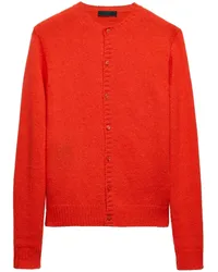 Prada Cardigan mit Logo-Patch Rot