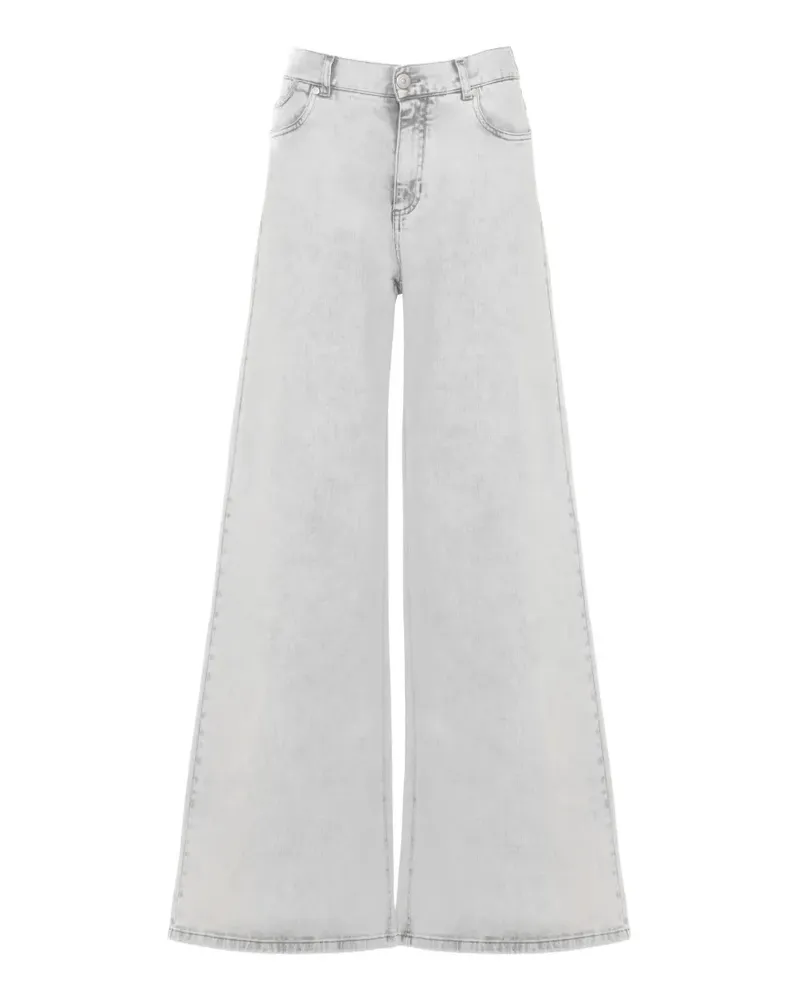 PANICALE Cashmere embellished wide jeans - Grau Grau
