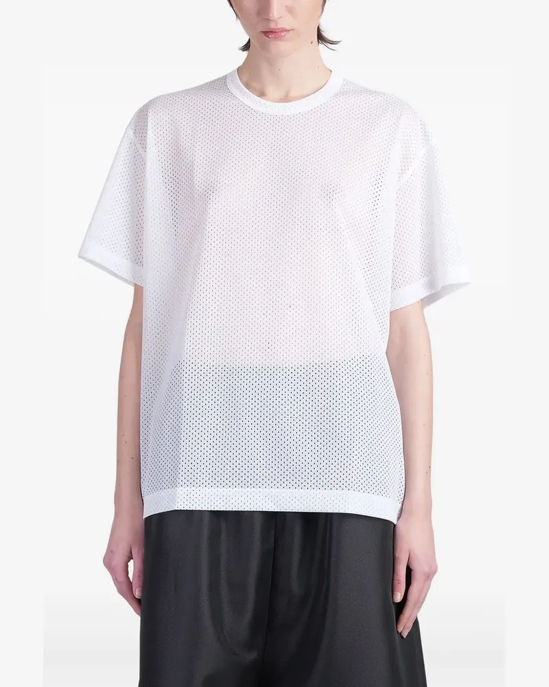 Comme des Garçons T-Shirt aus Mesh - Weiß Weiß