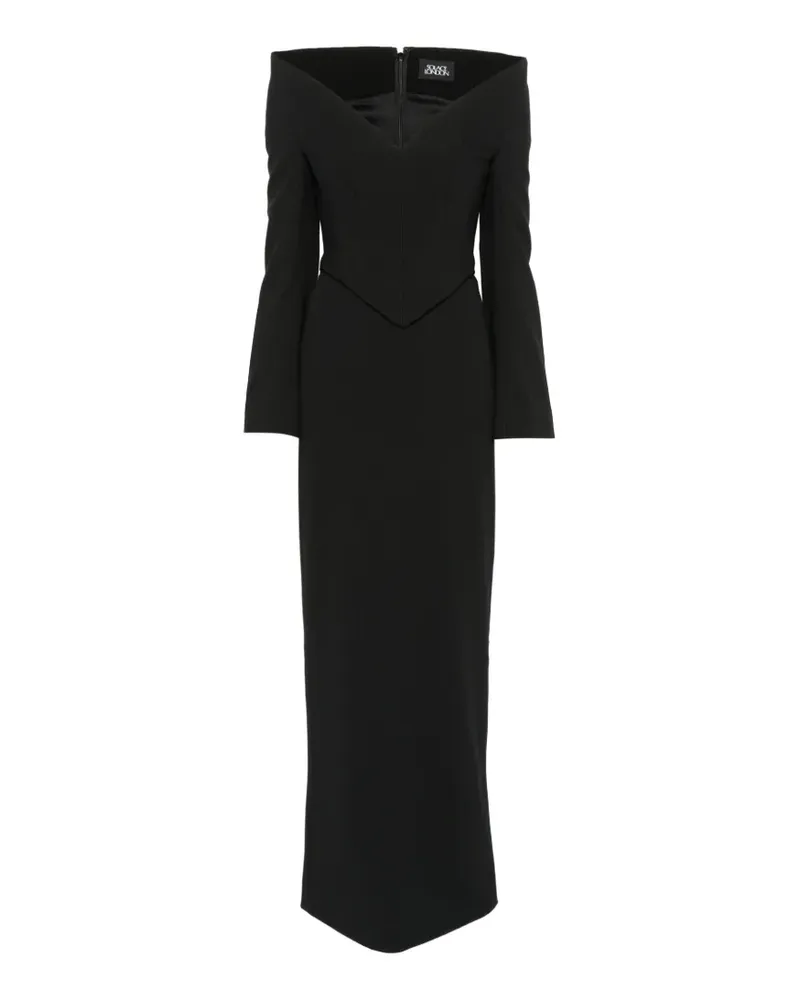 Solace London The Martine Maxikleid in Schwarz Schwarz