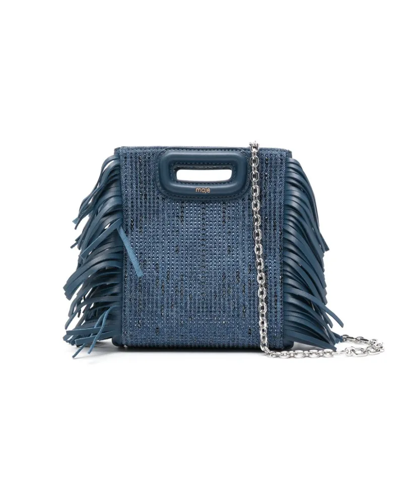 Maje Mini-Tasche mit Kristallen - Blau Blau
