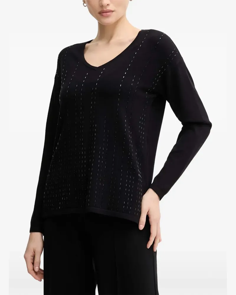 Joseph Ribkoff embellished V-neck jumper - Schwarz Schwarz