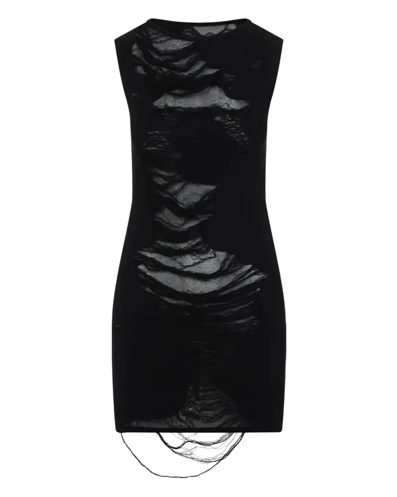 Maison Margiela Minikleid in Distressed-Optik - Schwarz Schwarz