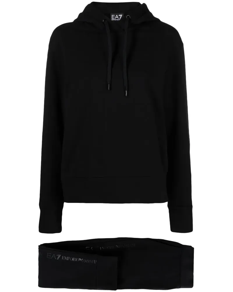 EA7 Jogginganzug mit Logo-Print - Schwarz Schwarz