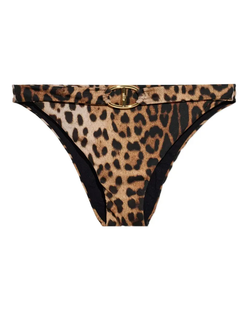 Moschino buckle leopard print bottoms - Nude Nude