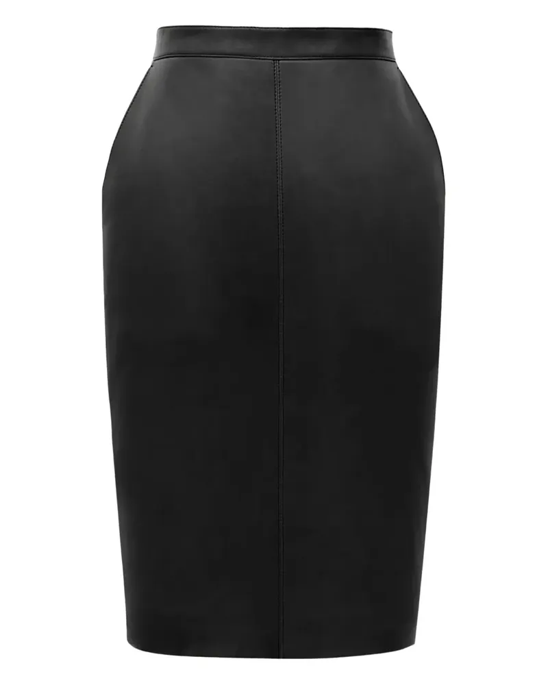 Saint Laurent Cassandre leather pencil skirt - Schwarz Schwarz