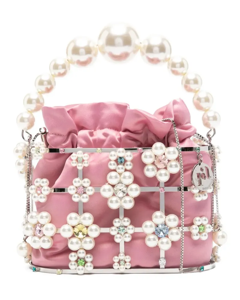 Rosantica Holli Cindy Tote Bag mit Blumenapplikation - Silber Silber