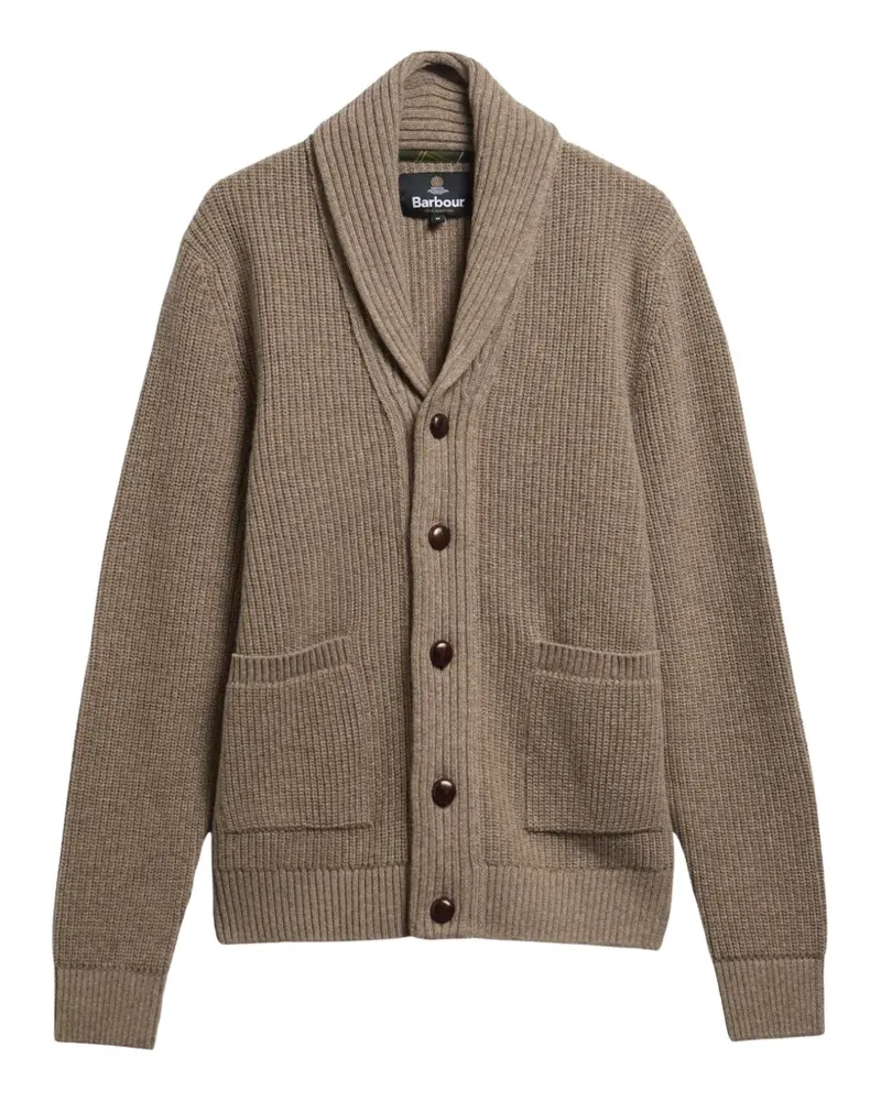 Barbour Cardigan mit Ellenbogen-Patch - Braun Braun