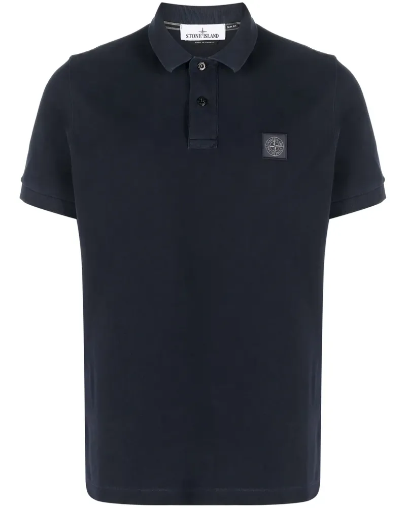 Stone Island Poloshirt mit Logo-Patch - Blau Blau