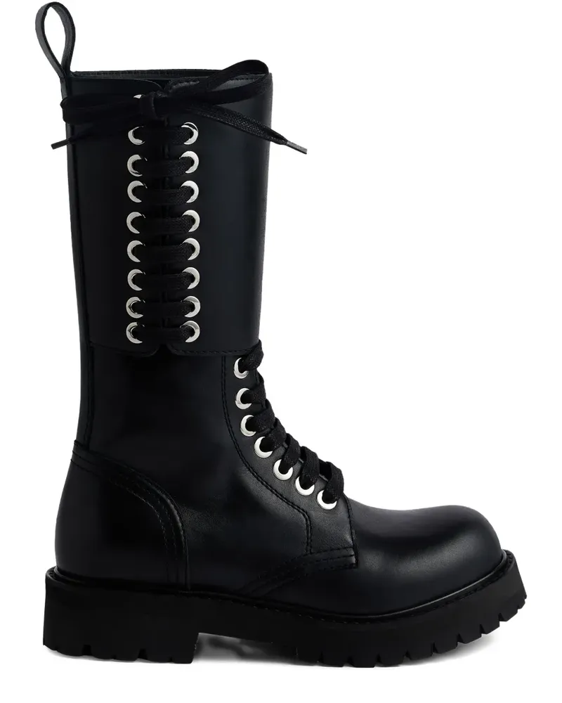 Paco Rabanne Schnürstiefel mit Plateau - Schwarz Schwarz