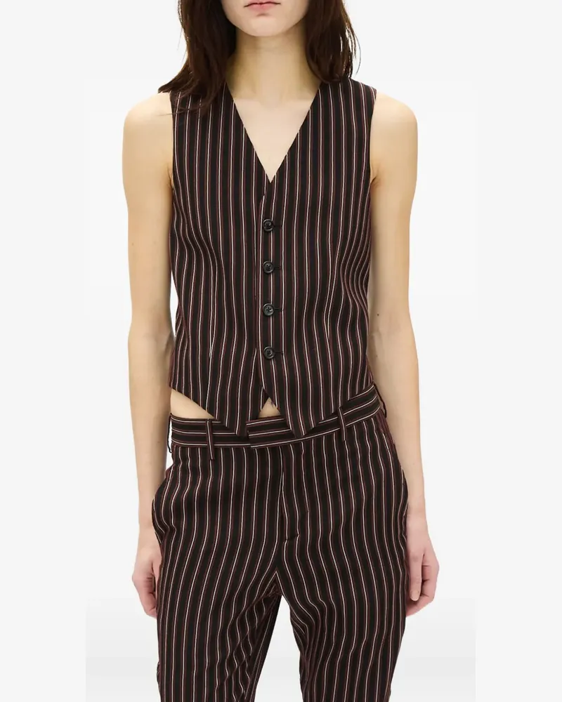 Ann Demeulemeester Stanse pinstripe waistcoat - Schwarz Schwarz
