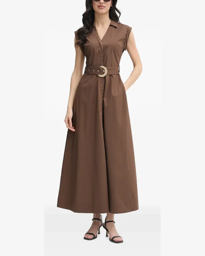Gaudi belted V-neck midi dress - Braun Braun