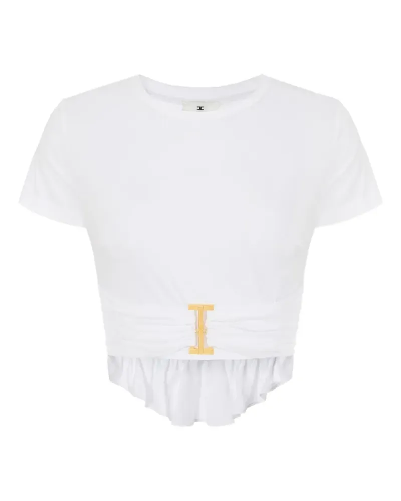 Elisabetta Franchi jersey T-shirt with jewel detail - Weiß Weiß