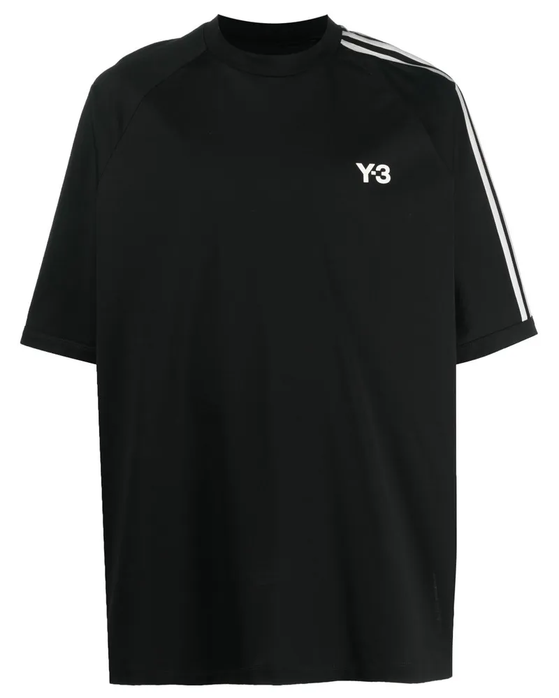 Y-3 T-Shirt mit Logo-Print Schwarz