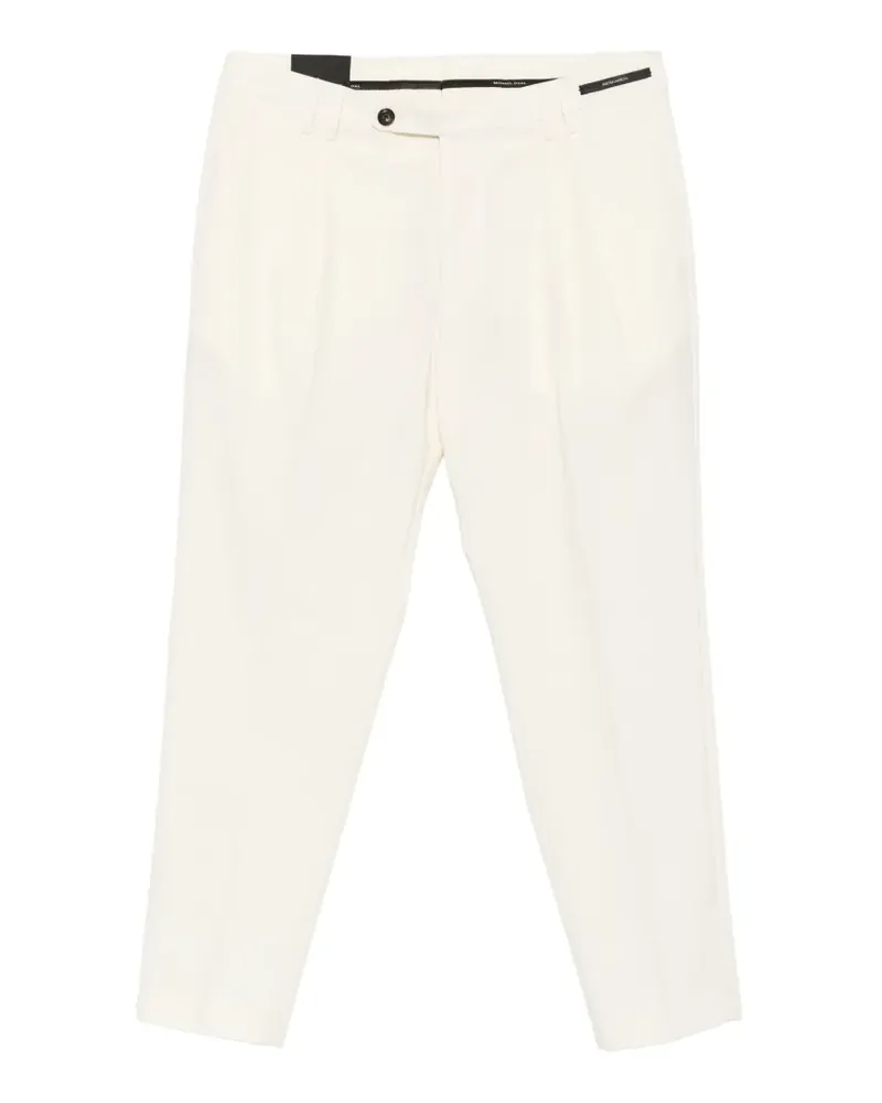 MICHAEL COAL Stewart pleated-design trousers - Nude Nude