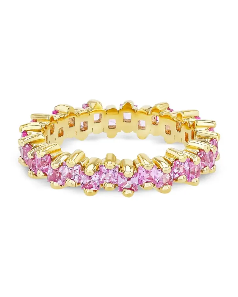 Suzanne Kalan 18kt Princess Gelbgoldring mit pinkem Saphir Gold