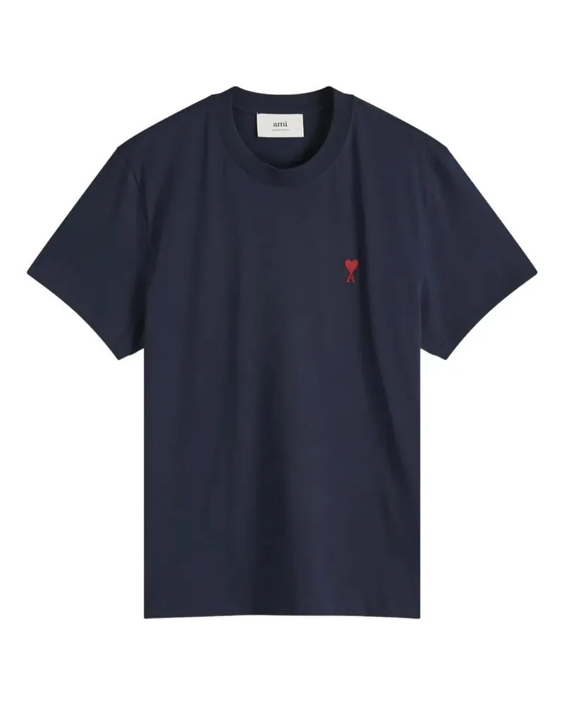 AMI Paris T-Shirt mit Herz-Logo - Blau Blau