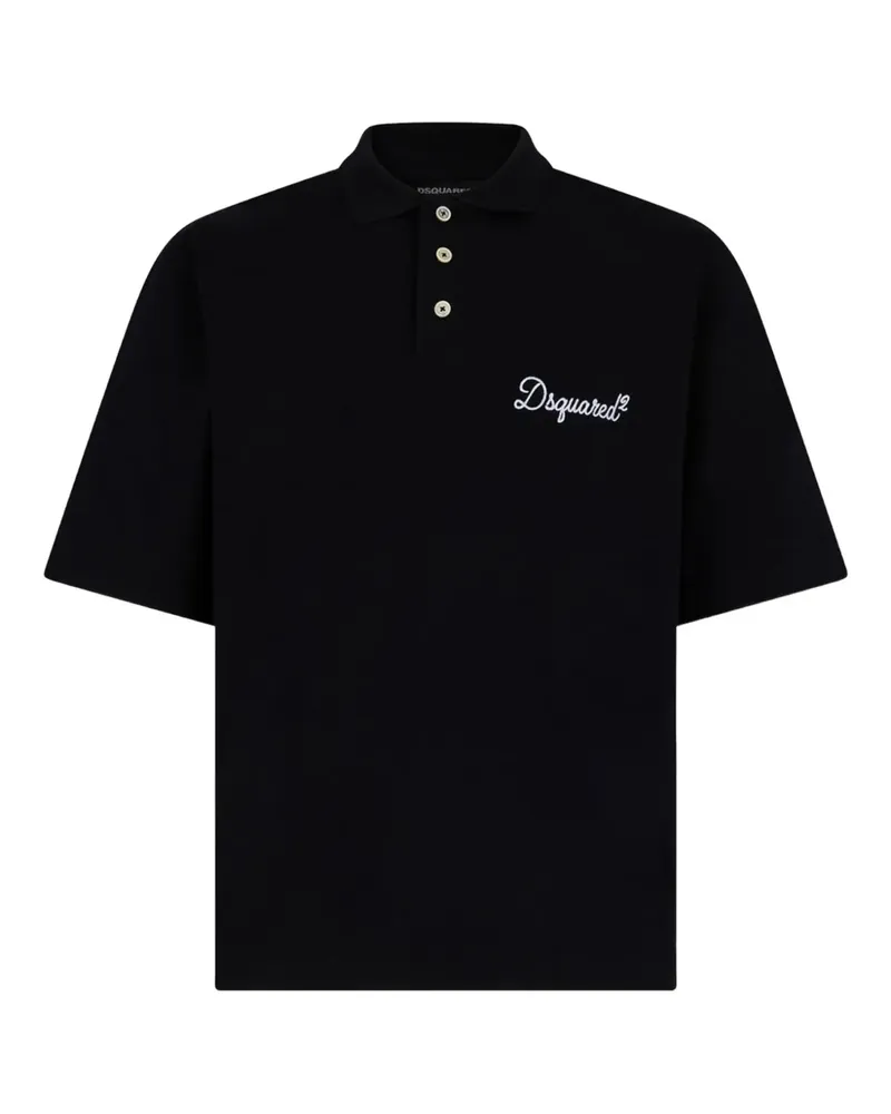 Dsquared2 Poloshirt mit Logo - Schwarz Schwarz