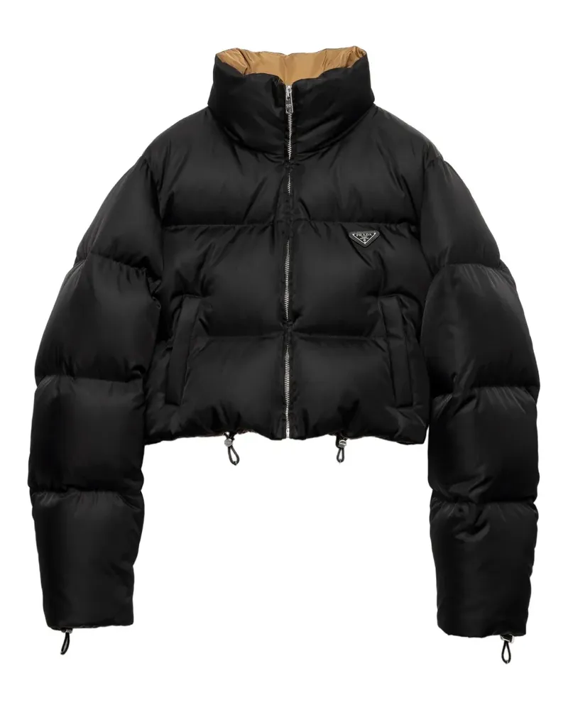 Prada Gefütterte Jacke mit Stehkragen - Schwarz Schwarz