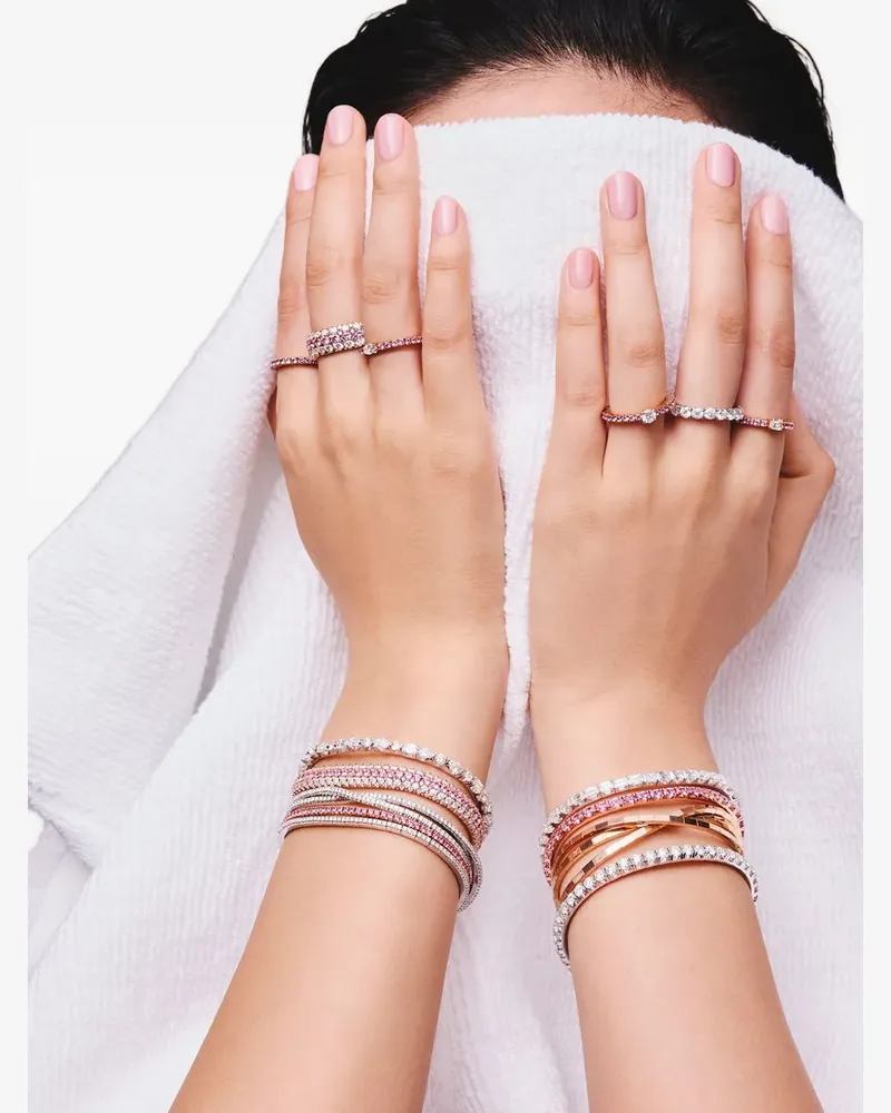 Roberto Demeglio 18kt Rotgoldring mit Saphire und Diamant - Rosa Rosa