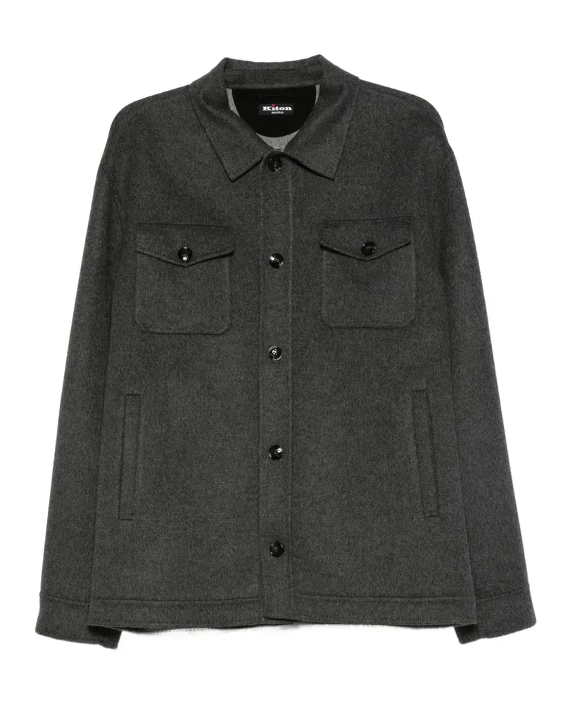 Kiton hemdjacke mit Klappentasche - Grau Grau