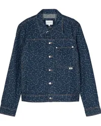 Kitsuné Jeansjacke mit geometrischem Muster Blau