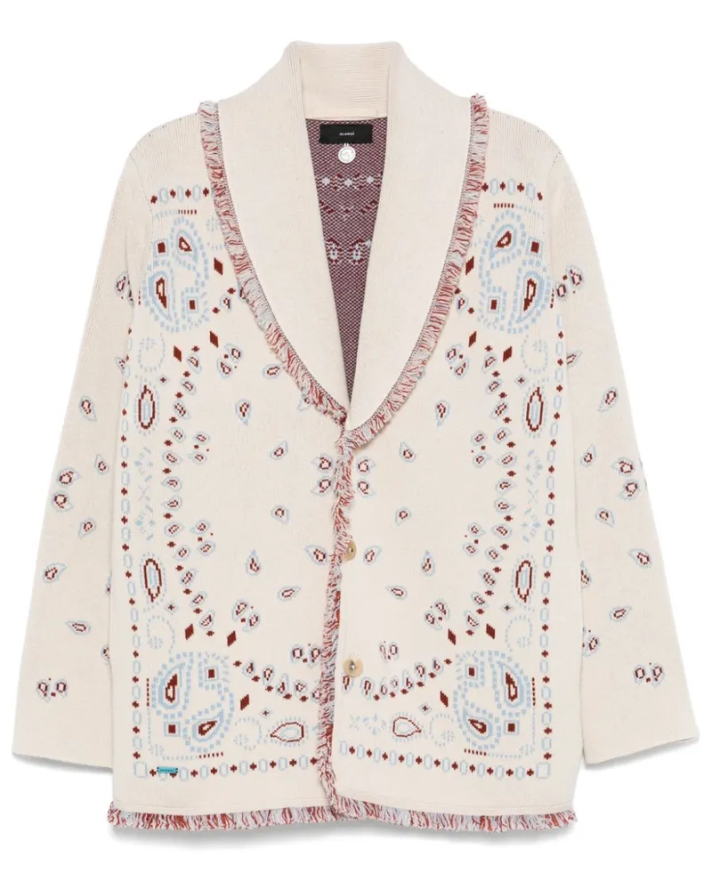 Alanui Bandana Jacquard Cardigan - Nude Nude