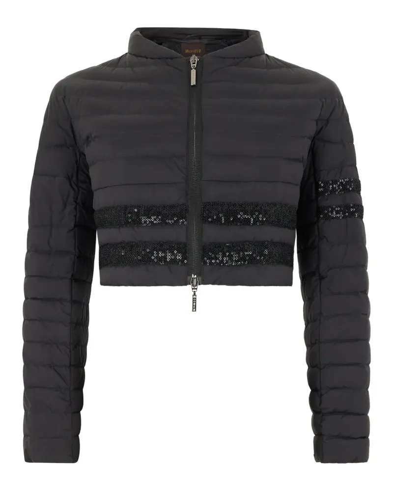 MOORER Jolieop sequin-embellished crop jacket - Schwarz Schwarz