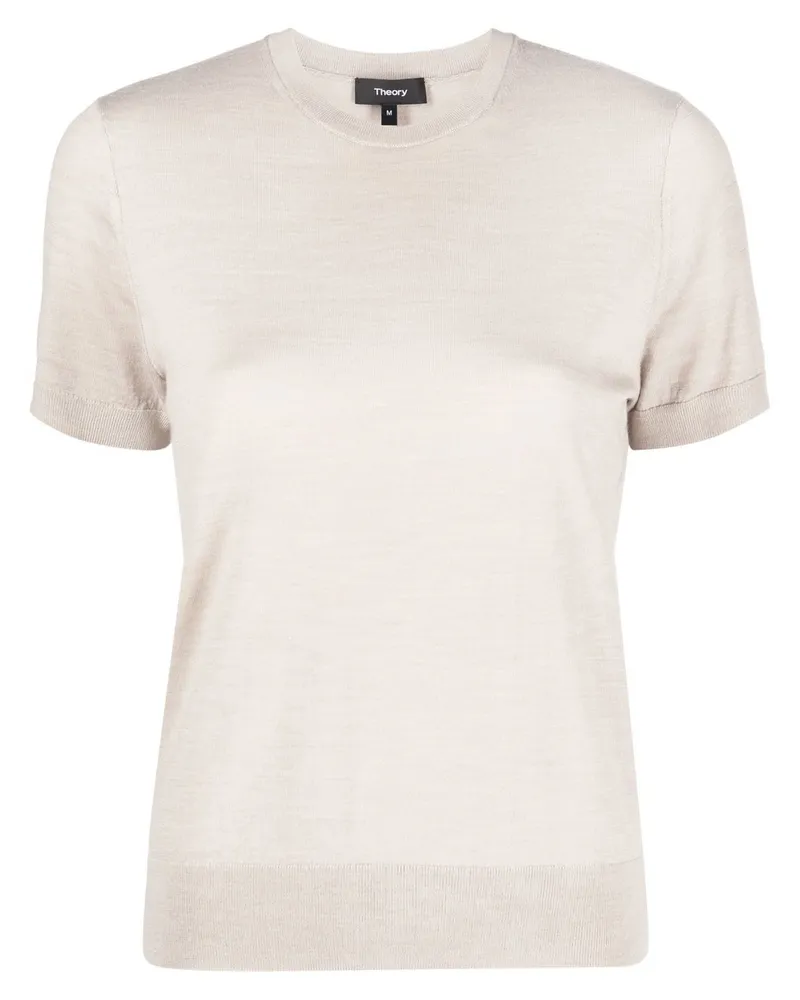 Theory Kurzärmeliges Strickoberteil - Nude Nude