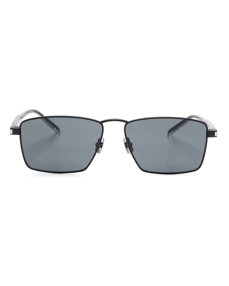 Saint Laurent Sonnenbrille mit eckigem Gestell - Schwarz Schwarz