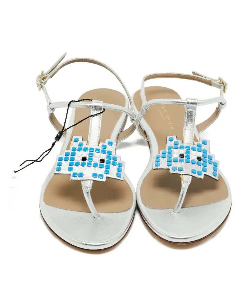 Anya Hindmarch leather appliqué flat sandals - Silber Silber