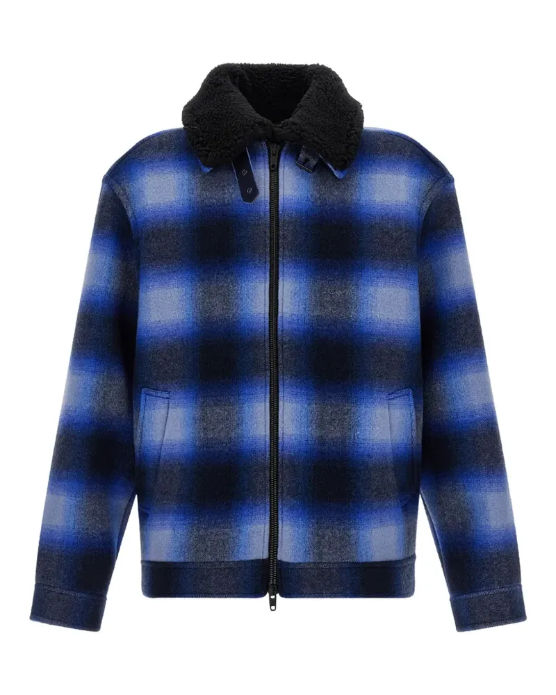 Balenciaga Karierte Fleecejacke - Blau Blau