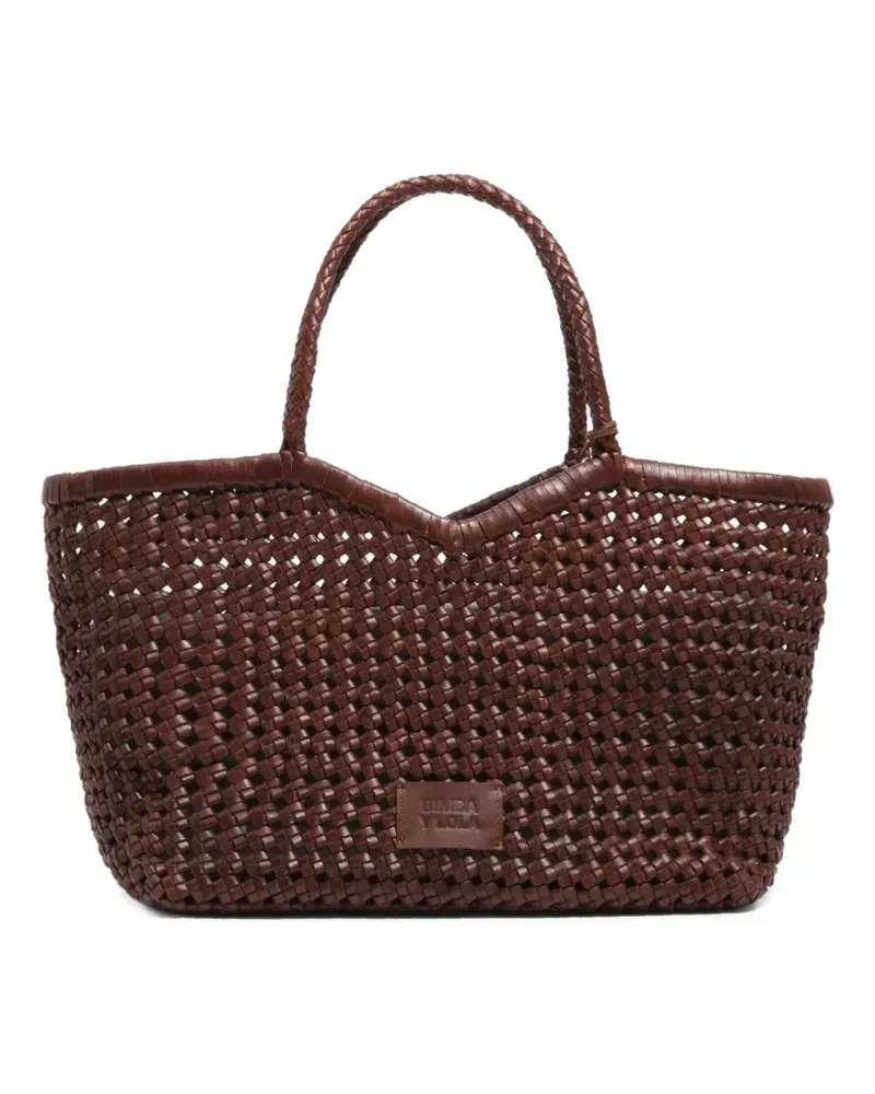 BIMBA Y LOLA Gewebter Tote Bag aus Leder - Braun Braun