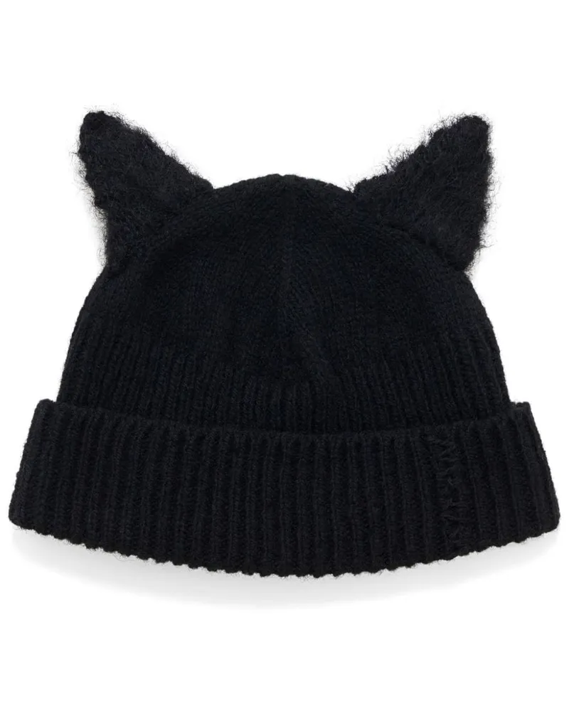 Marni Beanie mit Katzenohren Schwarz