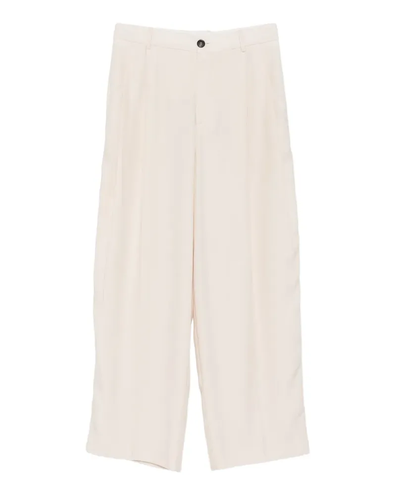 SOLOTRE pleated straight-leg trousers - Nude Nude