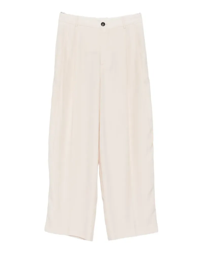 SOLOTRE pleated straight-leg trousers - Nude Nude