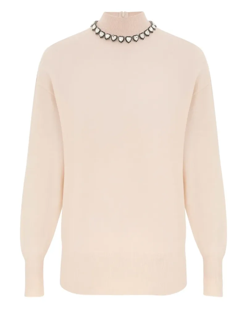 Zimmermann Stehkragen-Pullover mit Kristallen - Weiß Weiß