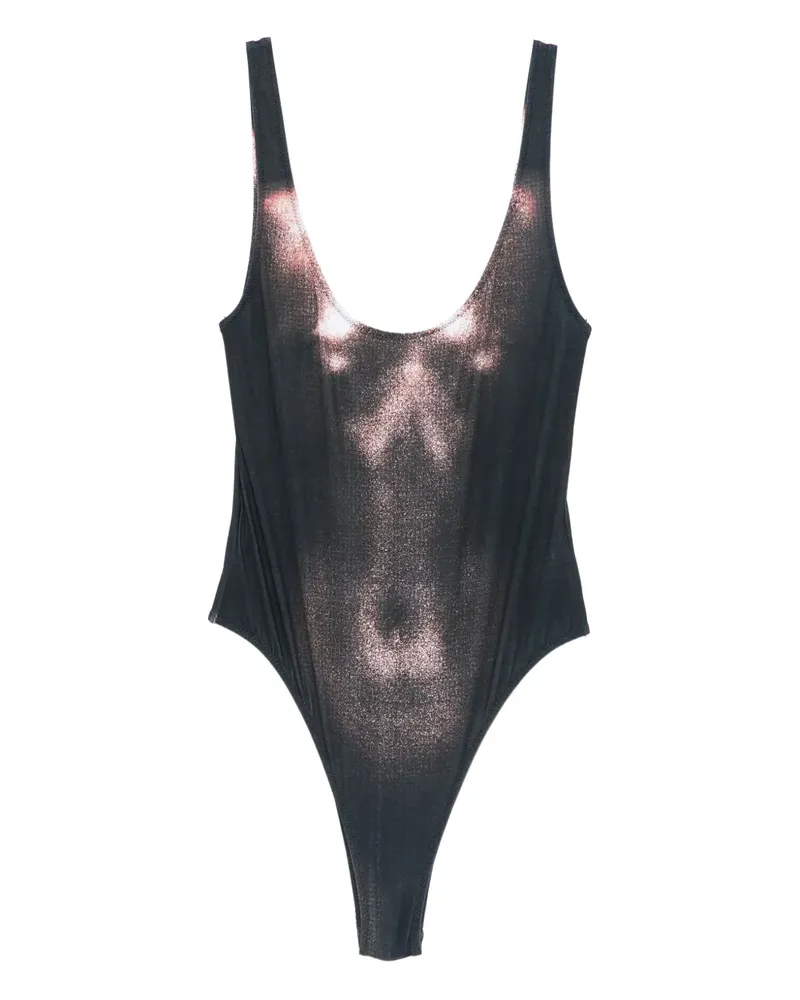 Jean Paul Gaultier Badeanzug mit Print - Schwarz Schwarz