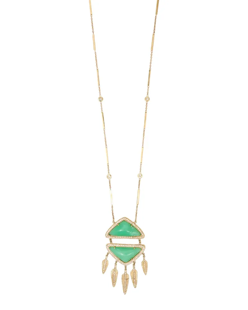 Jacquie Aiche Halskette mit Chrysopras und Diamant - Gold Gold