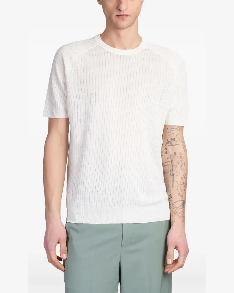 Roberto Collina Geripptes T-Shirt - Weiß Weiß
