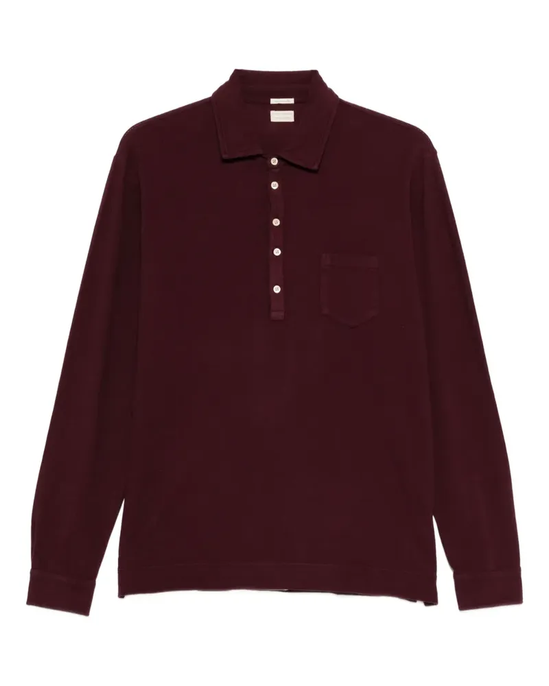 Massimo Alba Langärmeliges Poloshirt - Rot Rot