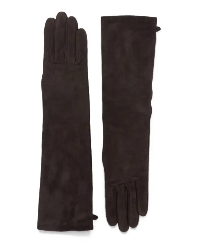 Agnelle Opera suede gloves - Braun Braun