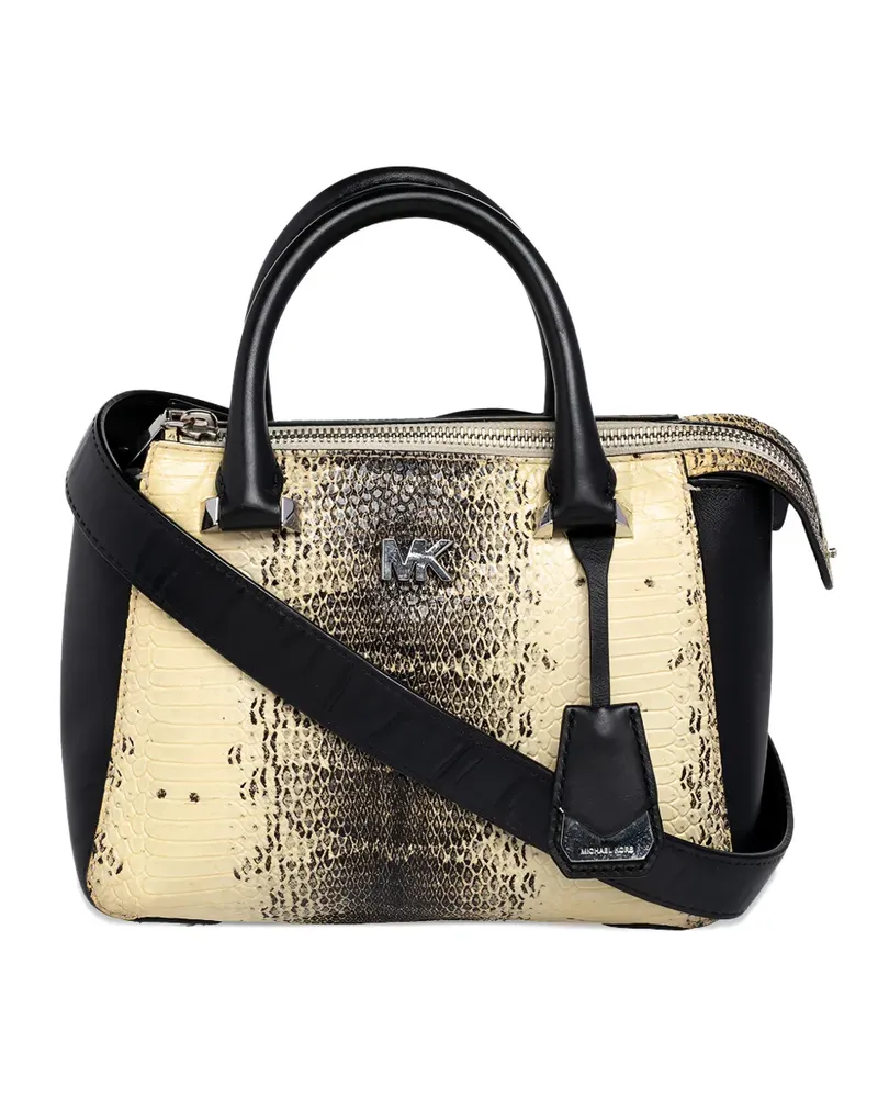 Michael Kors python-embossed satchel bag - Nude Nude