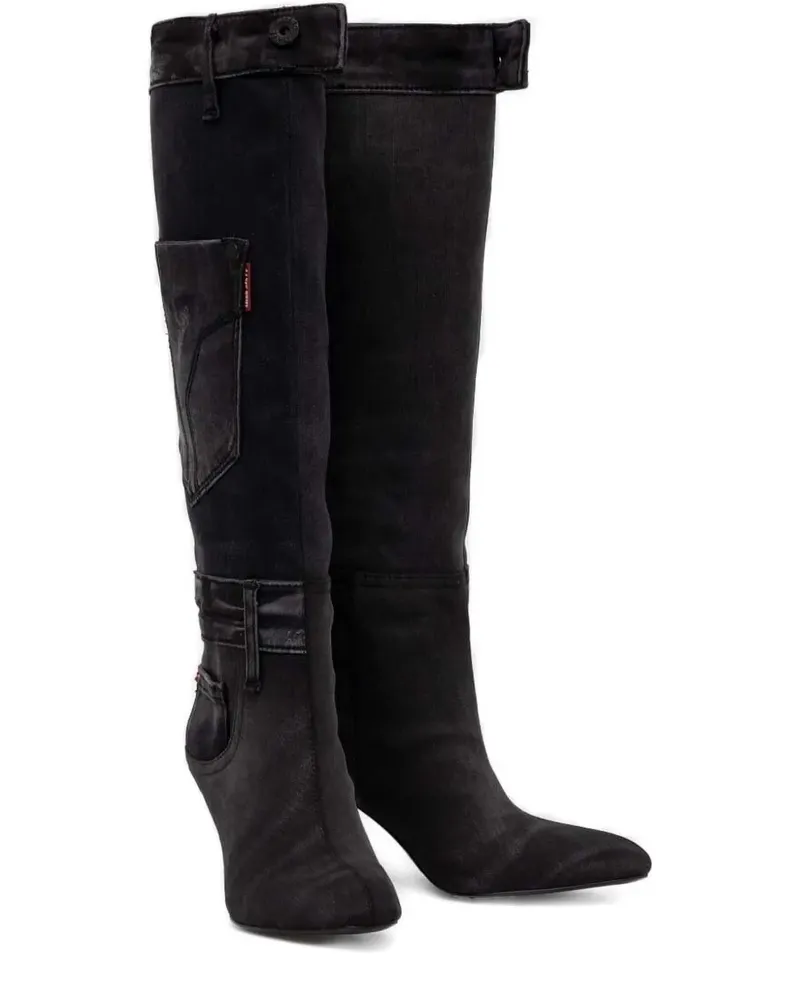 Miss Sixty Kniehohe Stiefel mit Tasche - Schwarz Schwarz