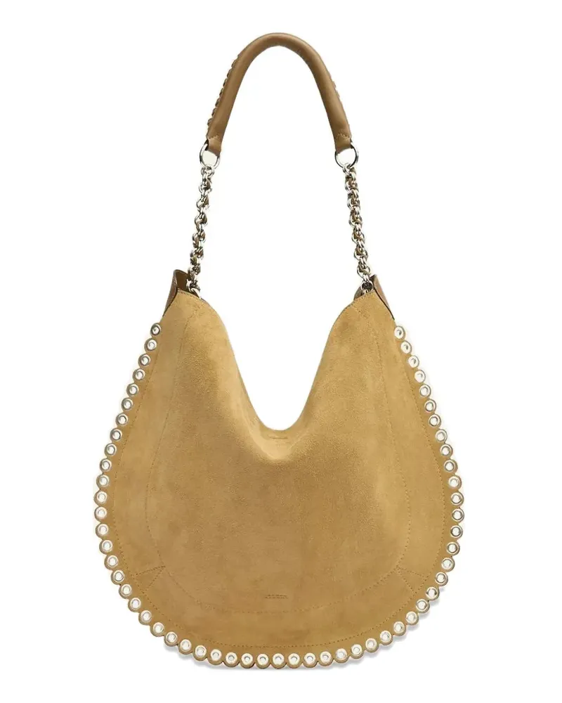 Isabel Marant Oskan eyelet-embellished shoulder bag - Nude Nude